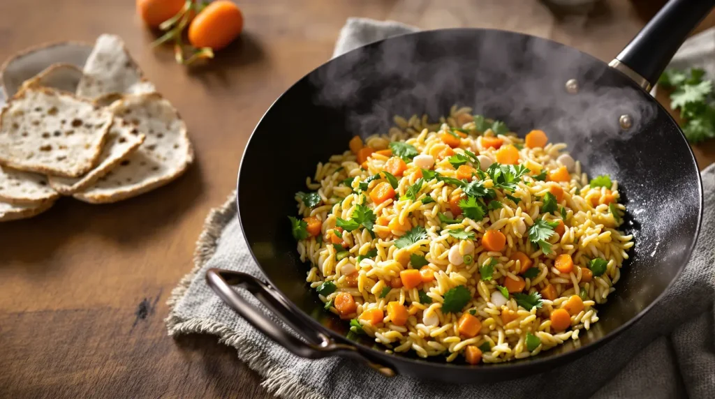 Je prépare ce riz sauté carotte-poireau à la sauce soja dès que j'ai envie d'un dîner healthy express